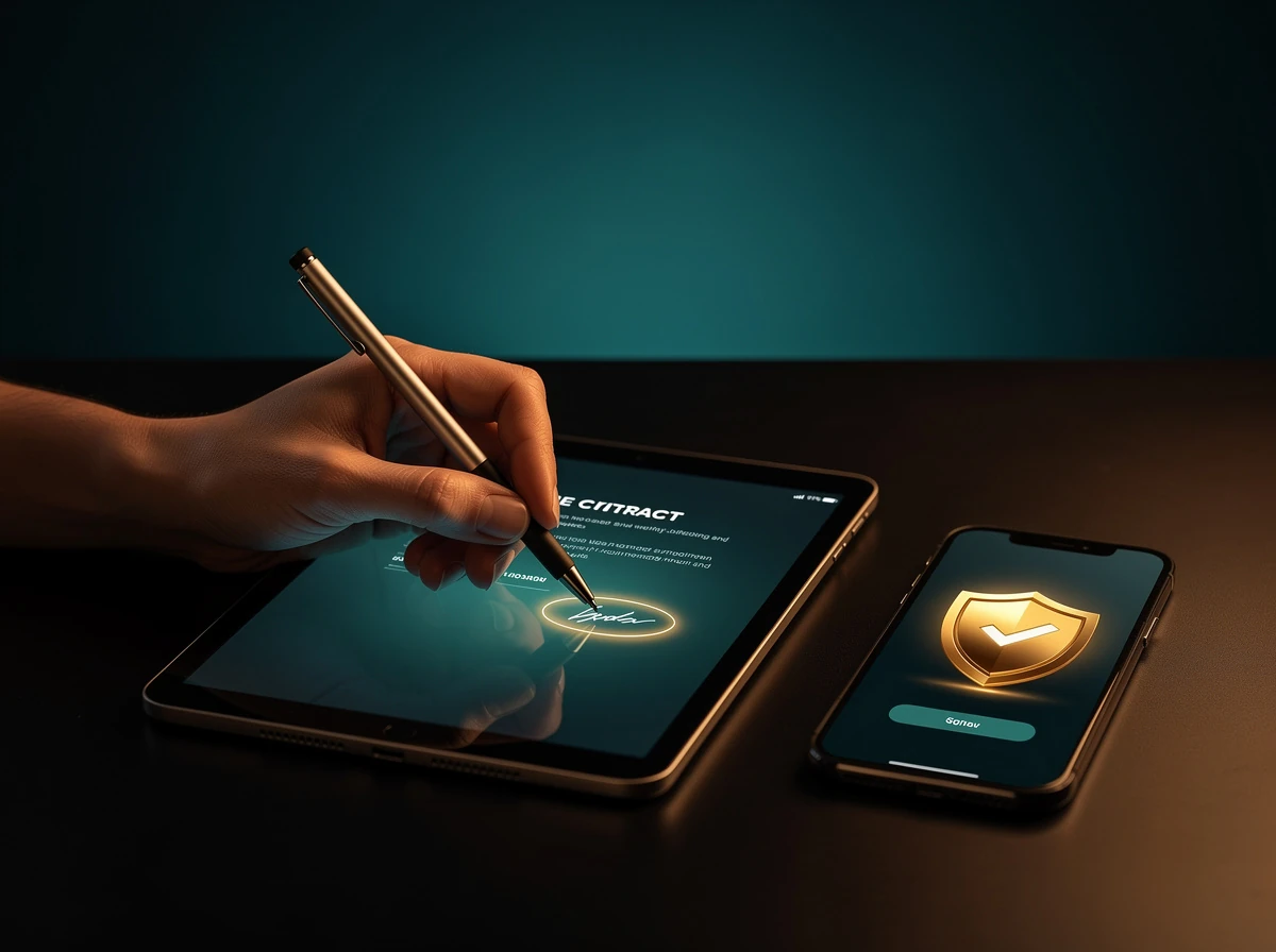 Firma OTP per agenzie assicurative: firma di una polizza su tablet con verifica OTP